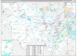 Middlesex-Somerset-Hunterdon Metro Area Wall Map Premium Style 2024